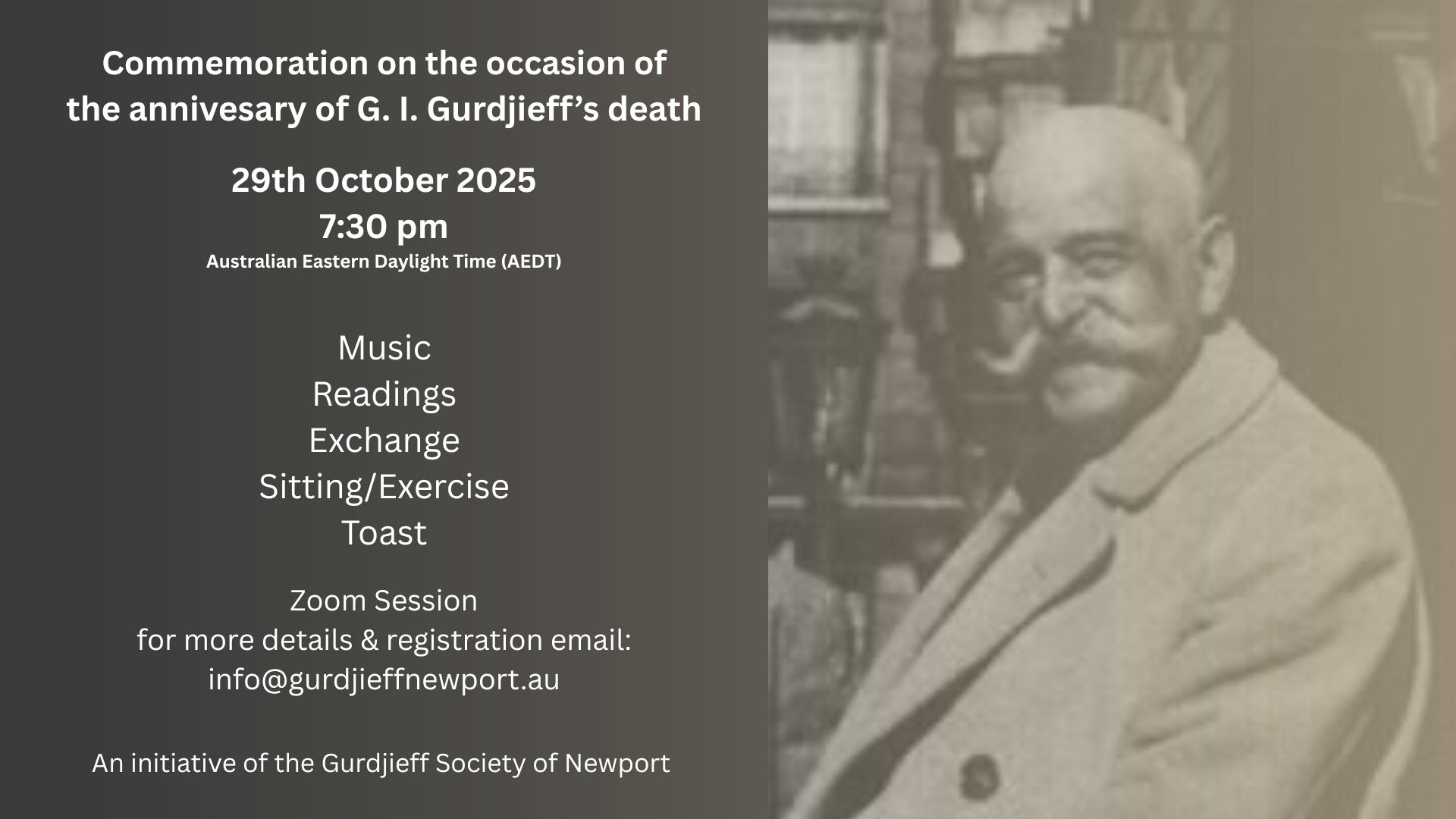 Commemoration of G. I. Gurdjieff – 29 October 2025